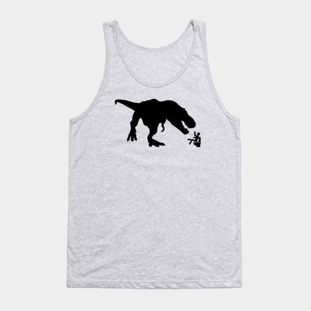 T-Rex VS Man On Toilet Jurassic Park Tank Top by DeepFriedArt